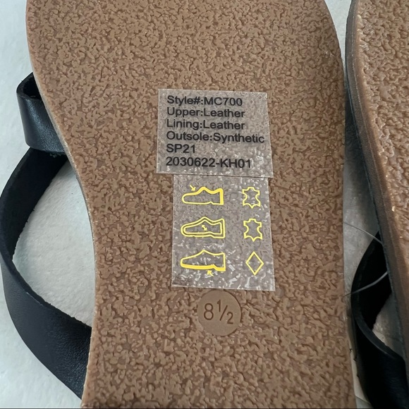 Madewell The Boardwalk Thong in Leather True Black Size 8.5 - Picture 13 of 13